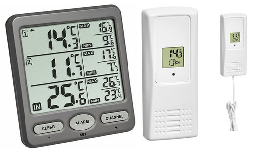 Termometro Digital Inalambrico Con Pantalla De Temperatura Interior Y  Exterior